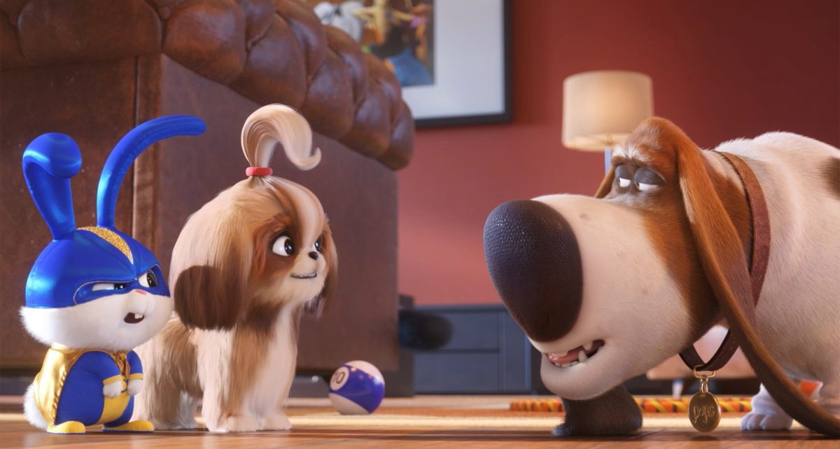 Kevin Hart as Snowball, Tiffany Haddish as Daisy and Dana Carvey as Pops in The Secret Life of Pets 2 - Universal Pictures.