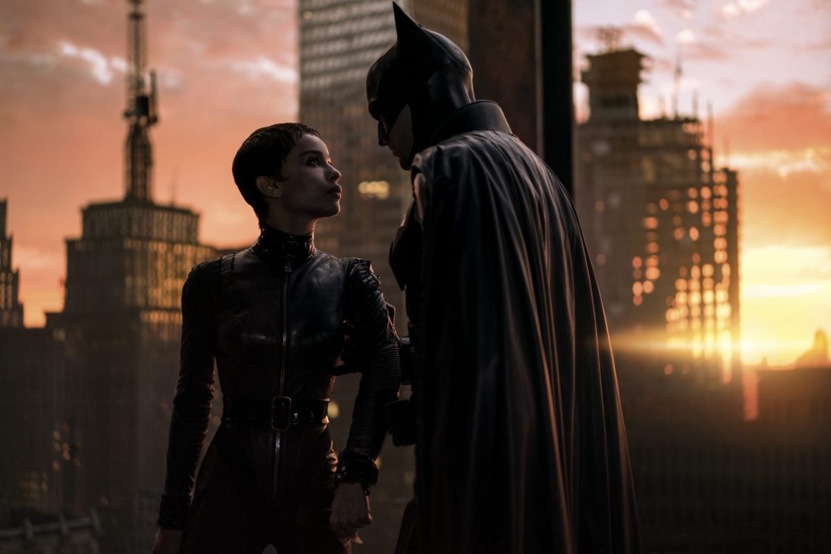 Zoe Kravitz & Robert Pattinson as Selina Kyle/Catwoman & Batman in The Batman - Courtesy of Warner Bros.